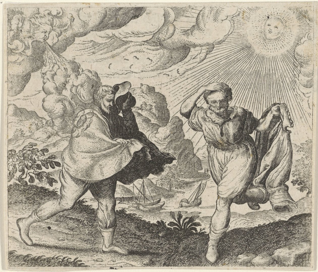 Favola del vento, del sole e dei viandanti da Egidius  Sadeler (II)