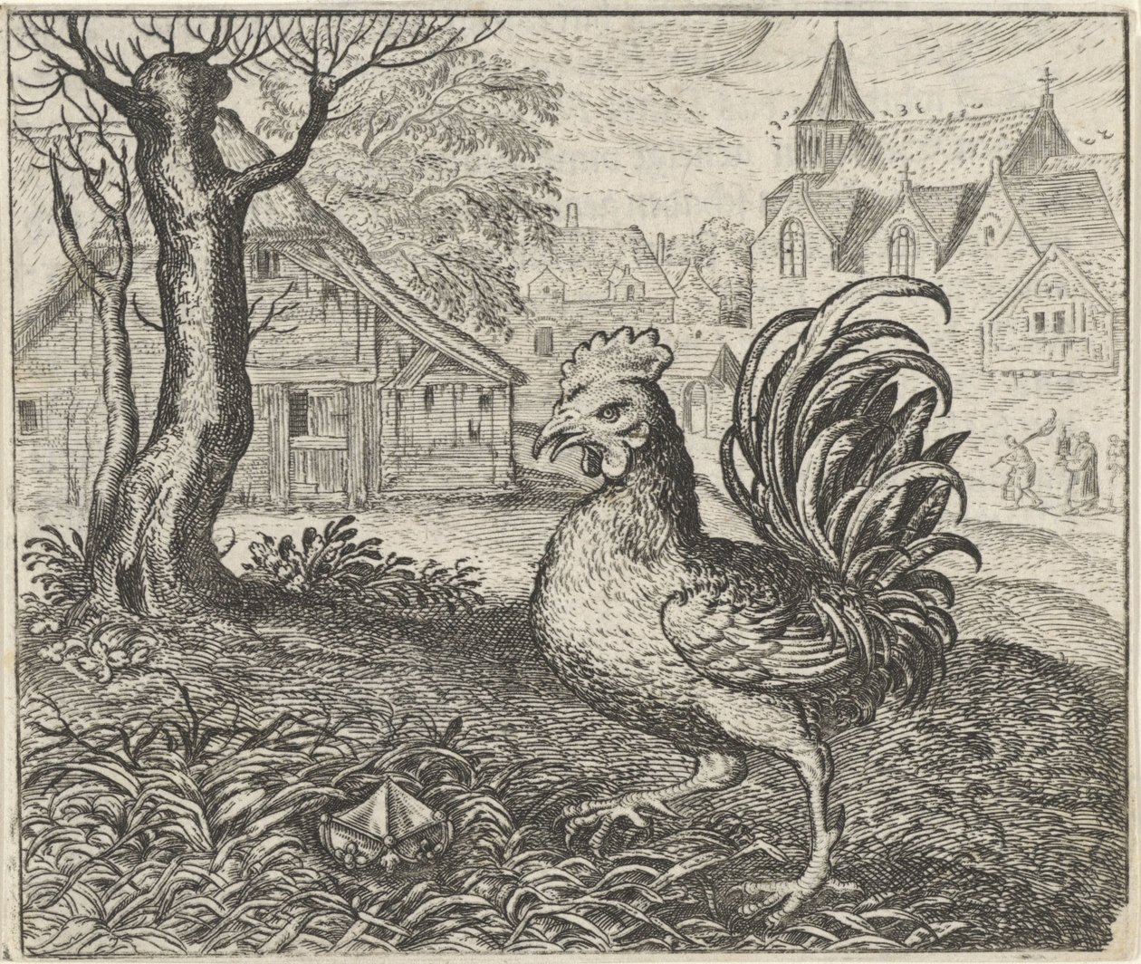 Favola del gallo e del diamante da Egidius  Sadeler (II)