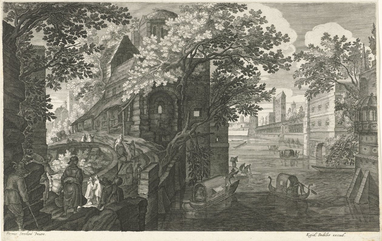 Gondole su un canale da Egidius  Sadeler (II)