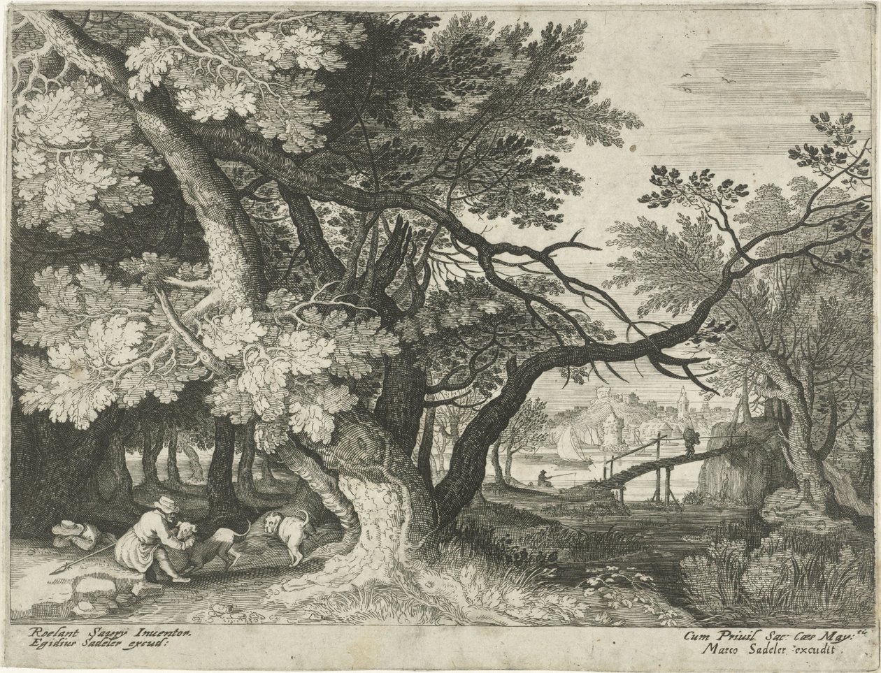 Paesaggio con due cacciatori da Egidius  Sadeler (II)