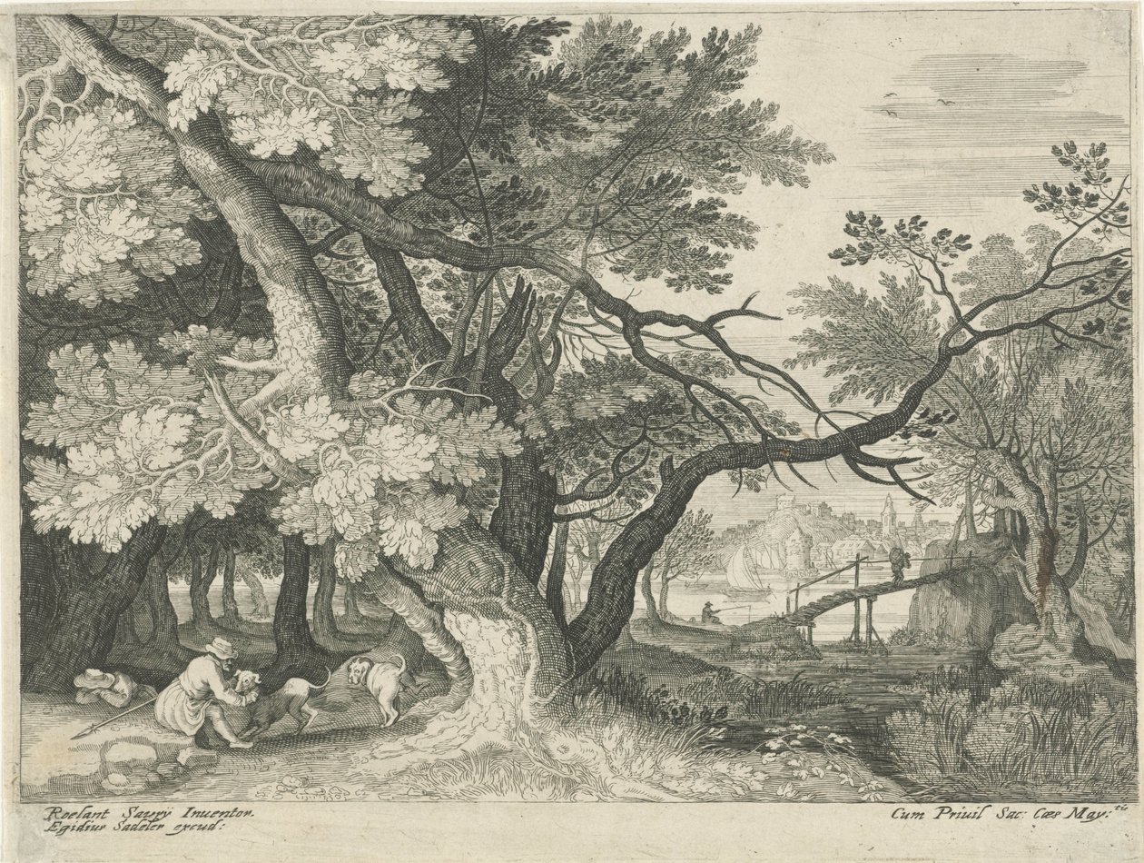 Paesaggio con due cacciatori da Egidius  Sadeler (II)