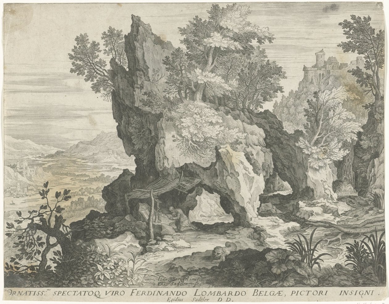 Paesaggio roccioso con San Girolamo da Egidius  Sadeler (II)