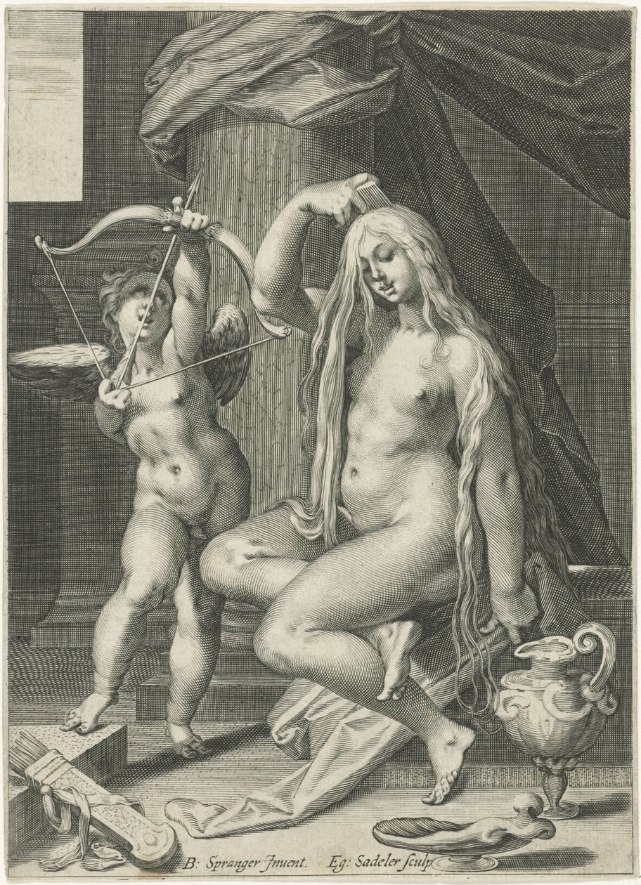 Venere si pettina i capelli da Egidius  Sadeler (II)