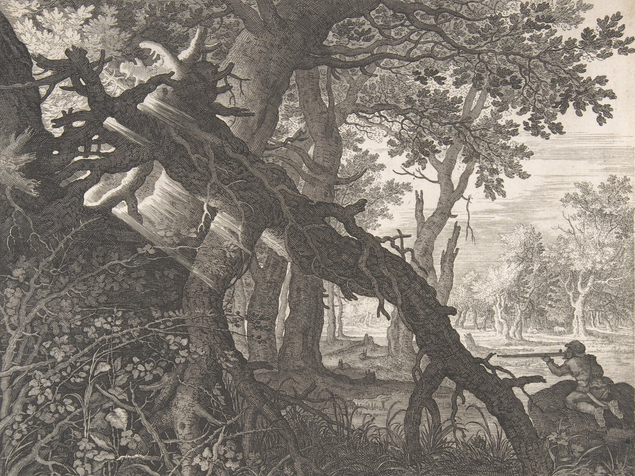 Una foresta con una caccia al coniglio, n.d. da Aegidius Sadeler II