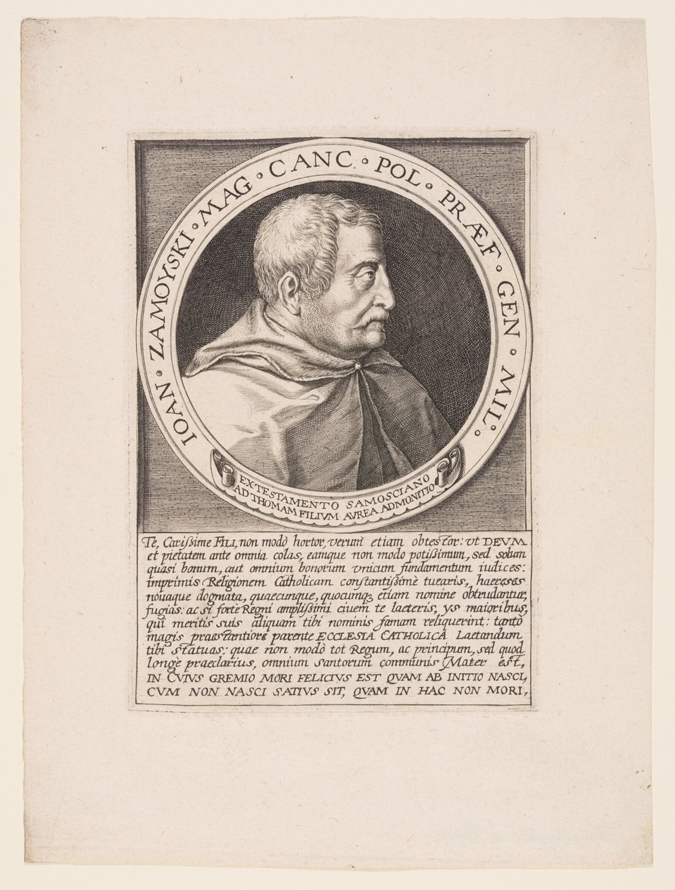 Jan Zamoyski, nobile polacco, Gran Cancelliere della Corona da Aegidius Sadeler II
