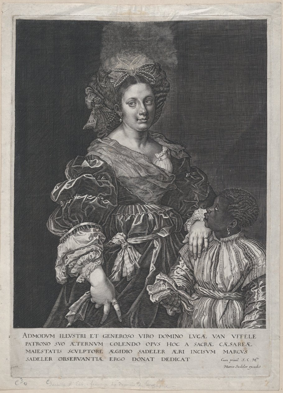 Laura Dianti con un paggio nero, 1600-1627 da Aegidius Sadeler II