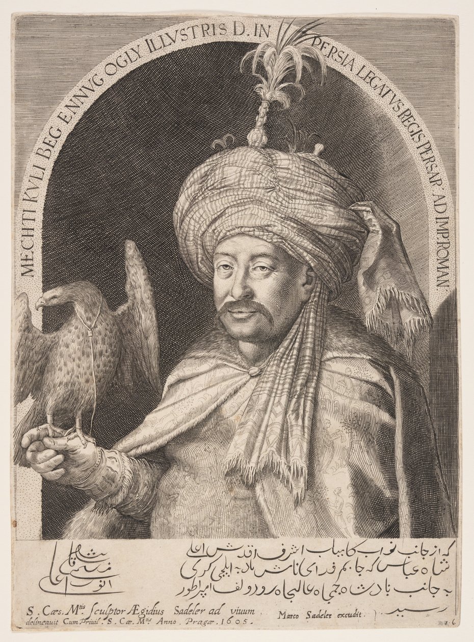 Mechti Kuli Beg (Mehdi Quli Beg), ambasciatore persiano a Praga da Aegidius Sadeler II