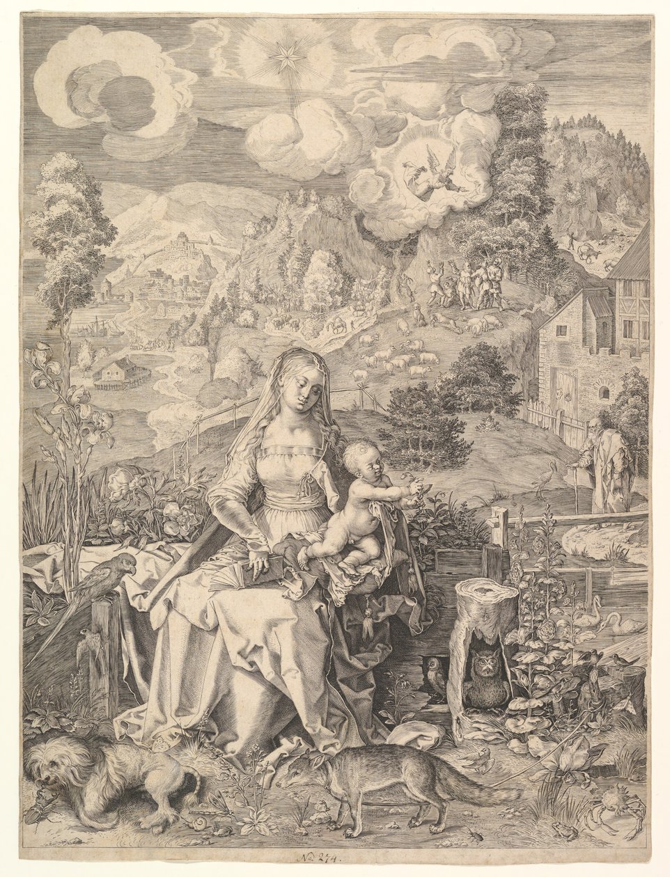 Vergine e Bambino in un paesaggio da Aegidius Sadeler II