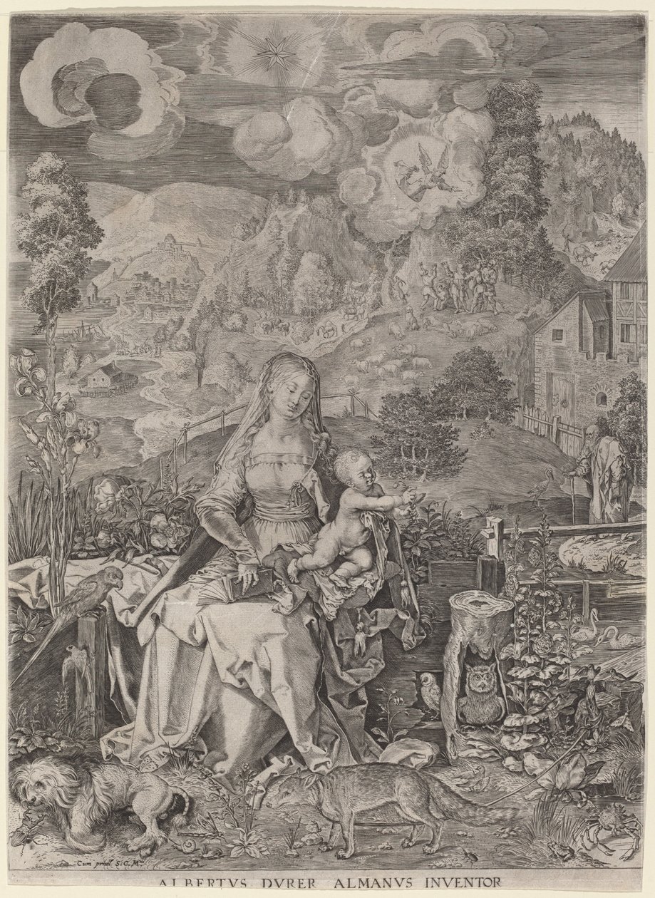 Vergine e Bambino in un Paesaggio da Aegidius Sadeler II after Albrecht Dürer