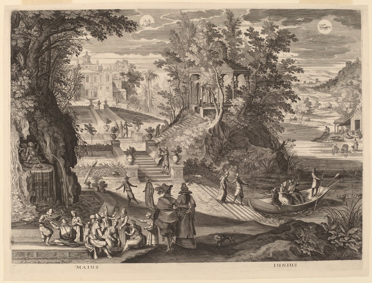 Maggio e Giugno da Aegidius Sadeler II after Paul Bril
