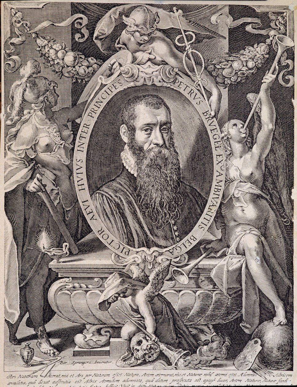Ritratto del pittore Pieter Bruegel il Vecchio (o Pierre Breugel o Peter Brueghel o Breughel) da Aegidius Sadeler or Saedeler