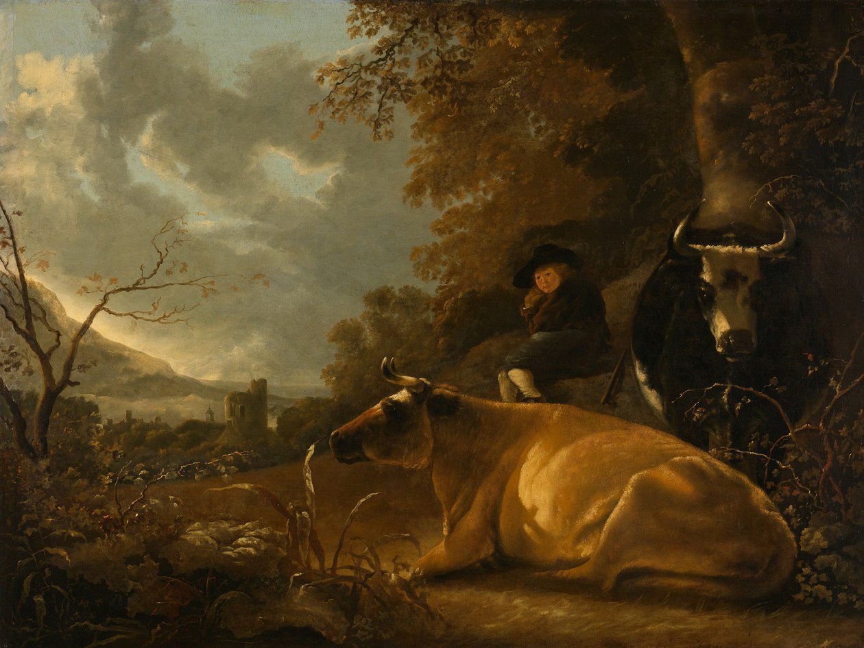 Paesaggio con mucche e pastorello da Aelbert Cuyp