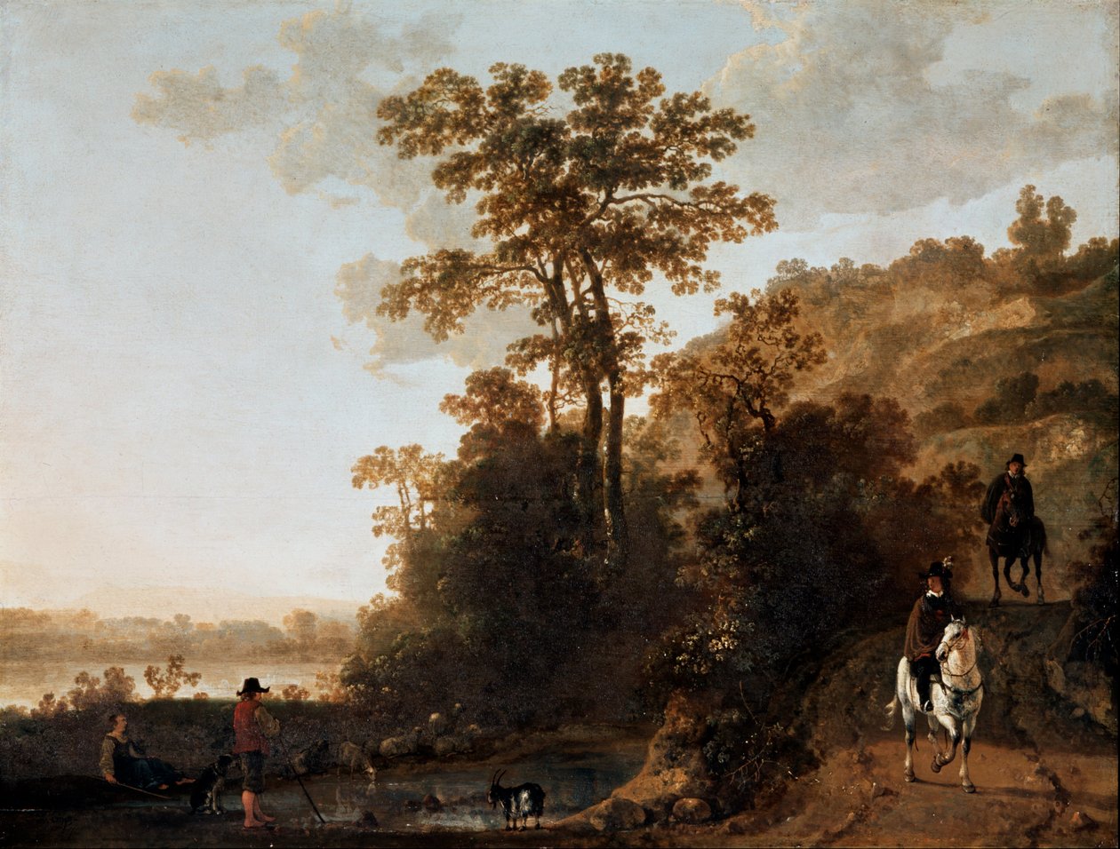 Una passeggiata serale vicino a un fiume da Aelbert Cuyp