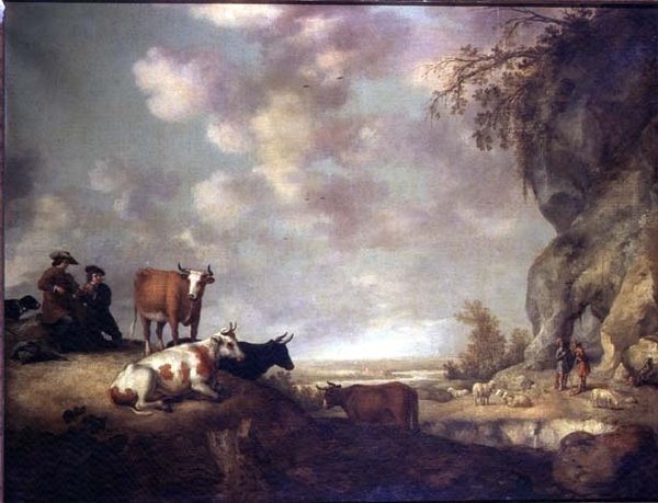 Paesaggio con pastori che fanno musica da Aelbert Cuyp