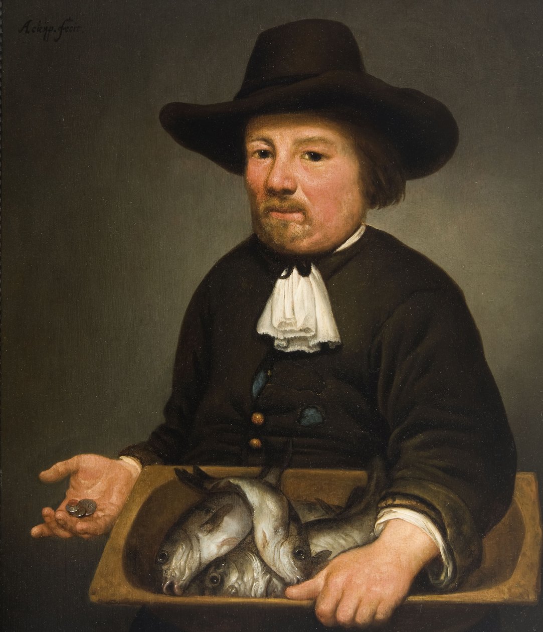 Uomo con il secchio di pesci da Aelbert Cuyp