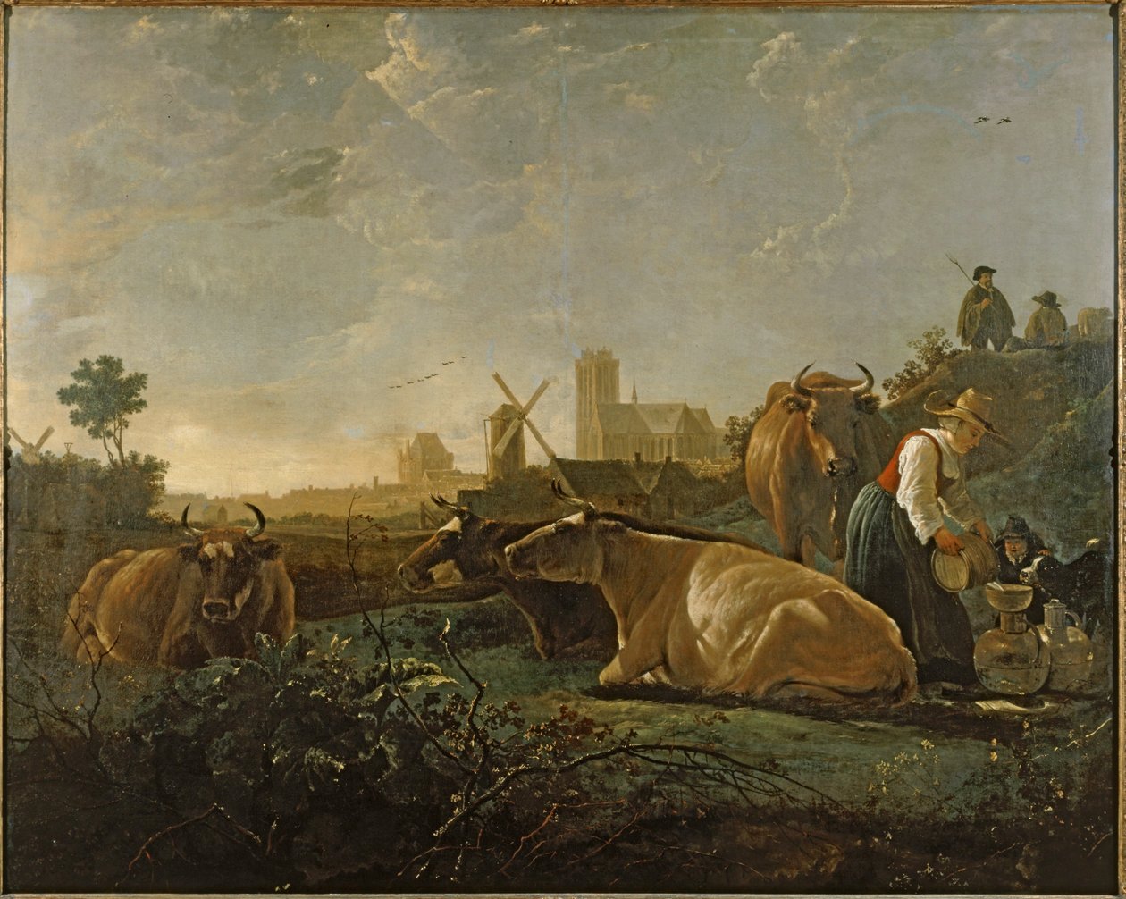 Lattaia e bestiame vicino a Dordrecht ... (dipinto su tela) da Aelbert Cuyp