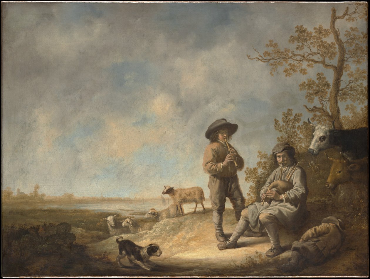 Pastori che suonano il flauto da Aelbert Cuyp