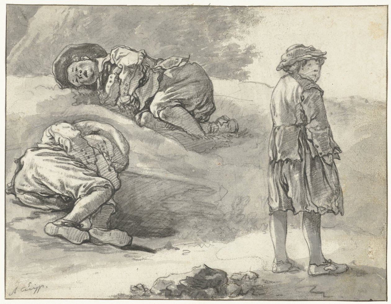 Tre studi di un piccolo pastore da Aelbert Cuyp