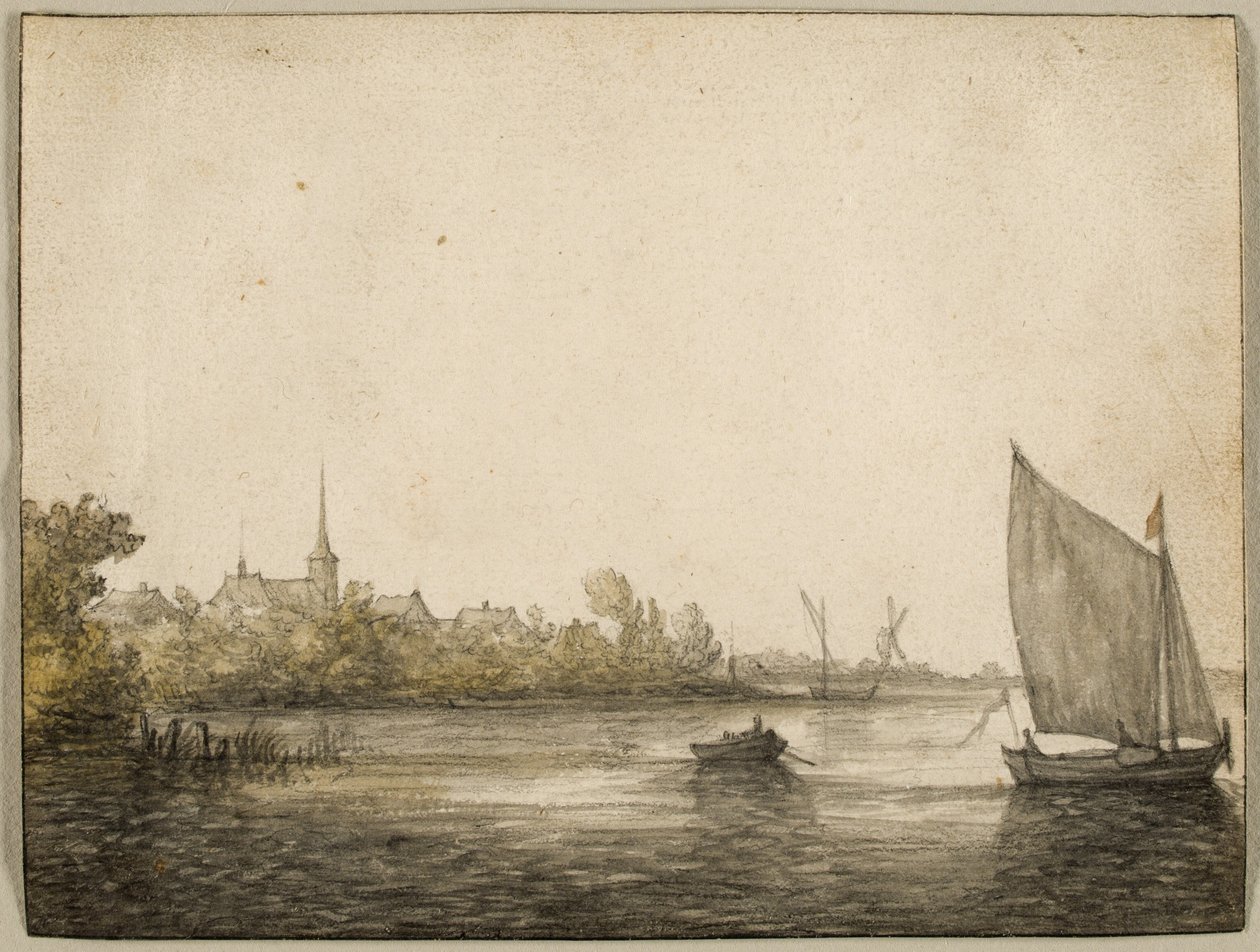 Veduta di IJsselmonde vista attraverso il Nuovo Maas, c.1640 da Aelbert Cuyp
