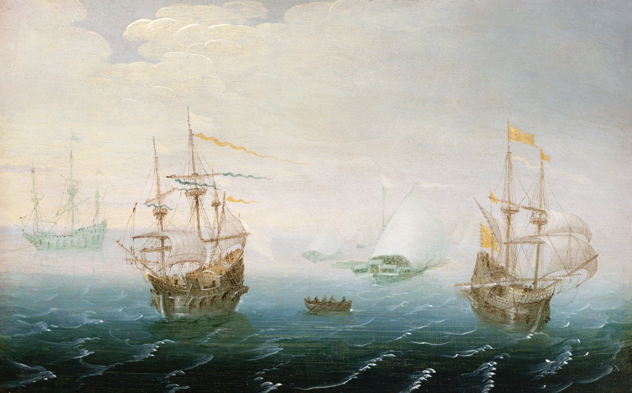 Navigazione su mari tempestosi da Aert van Antum