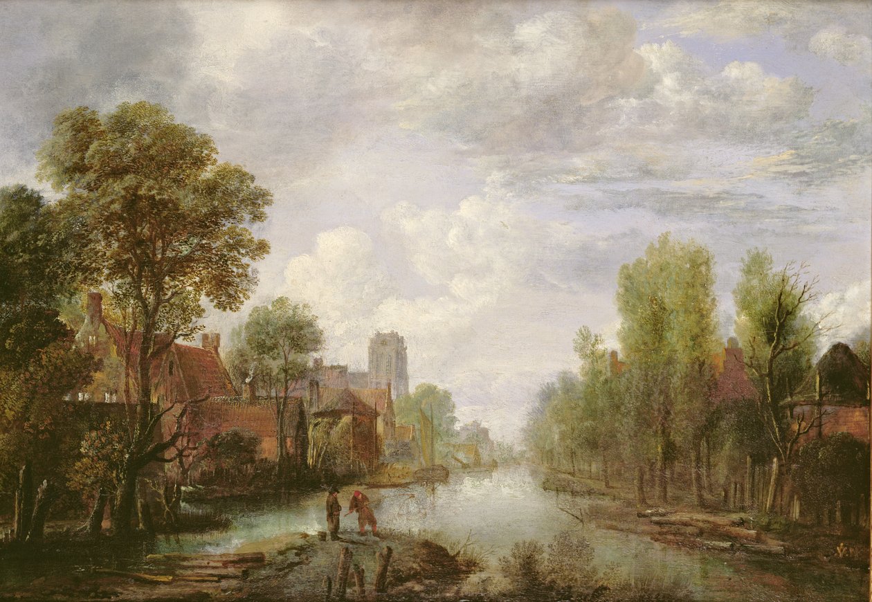 Paesaggio con canale da Aert van der Neer