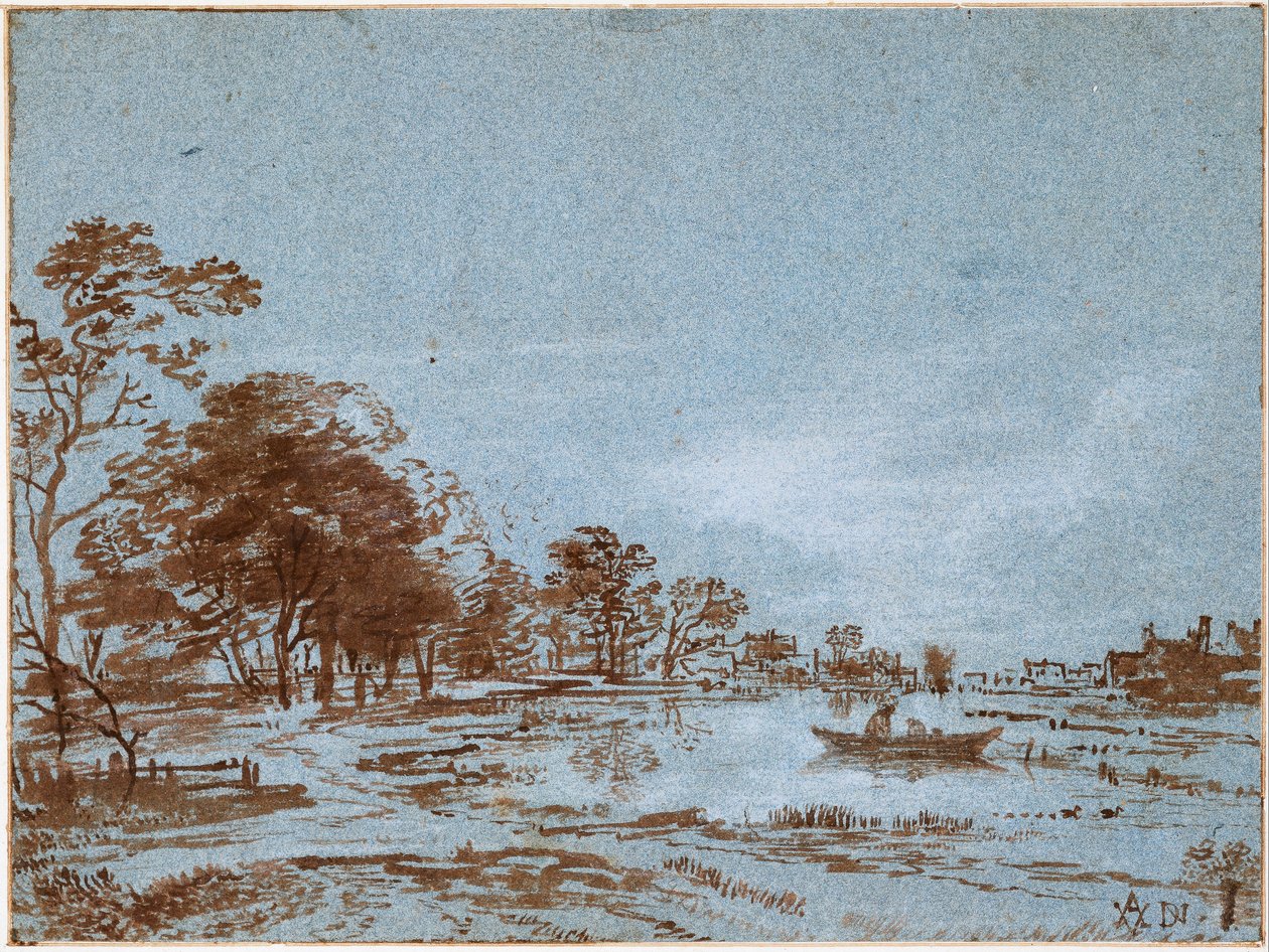 Paesaggio fluviale al chiaro di luna da Aert van der Neer