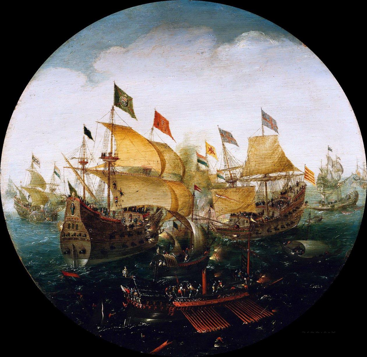 Battaglia navale tra navi olandesi e spagnole, 1604 da Aert Anthonisz