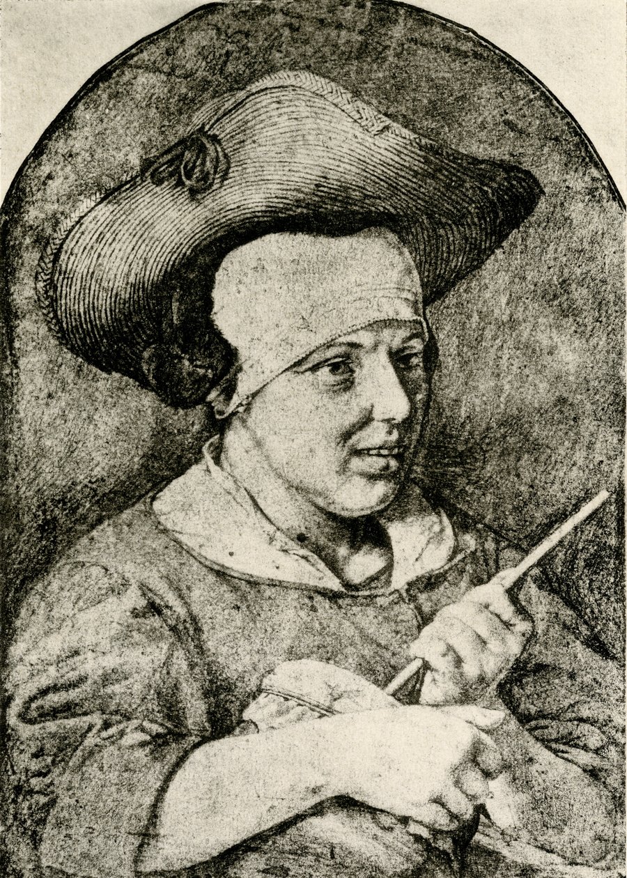 Donna con cappello di paglia e Rommelpot da Aert Cosyn