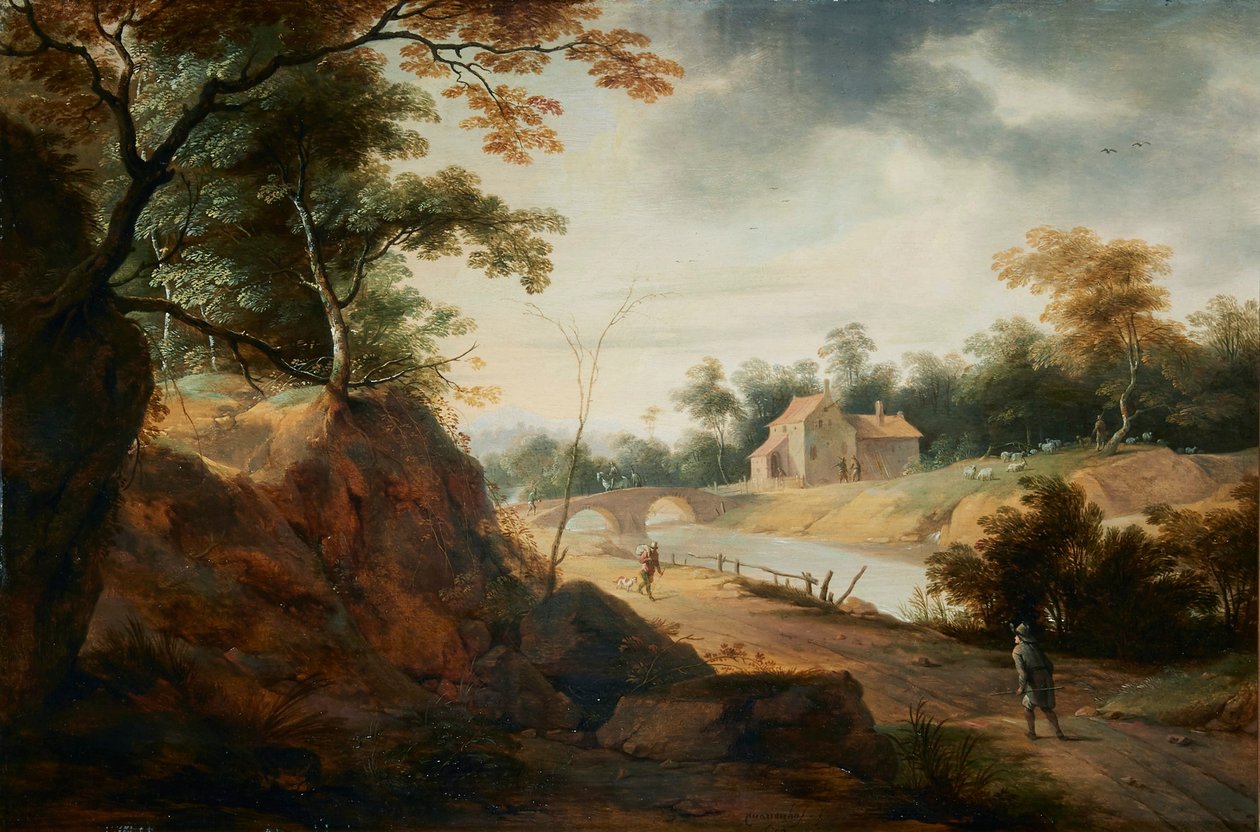 Paesaggio con viaggiatori da Aert Jansz Marienhof