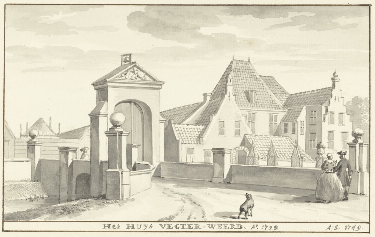 La tenuta Vechterweerd vicino a Zwolle nel 1729 da Aert Schouman