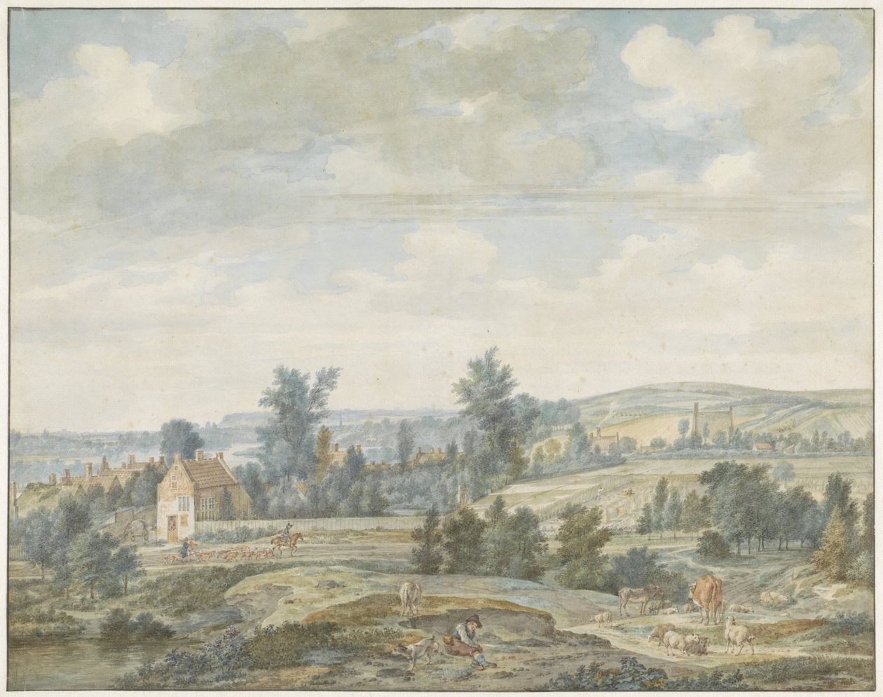 Veduta di Middachten e Dieren (Paesaggio) da Aert Schouman