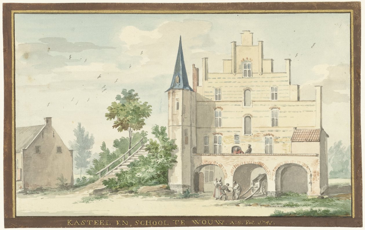 Il castello e la scuola a Wouw da Aert Schouman