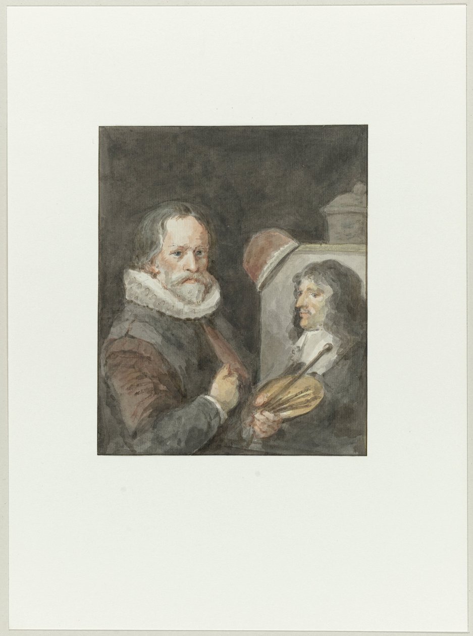 Ritratto di Michiel van Mierevelt mentre dipinge Jacob Willemsz. Delff da Aert Schouman