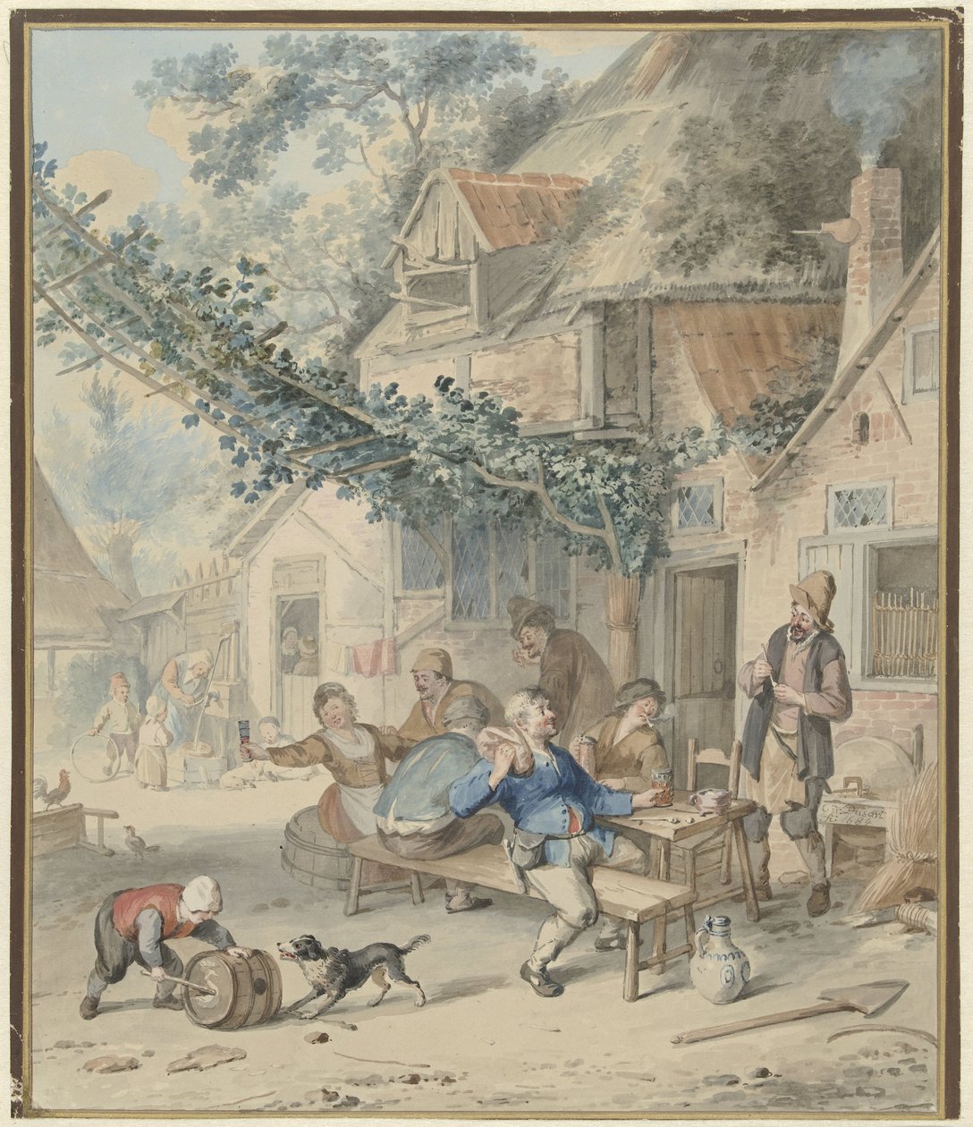 Compagnia allegra presso una locanda da Aert Schouman