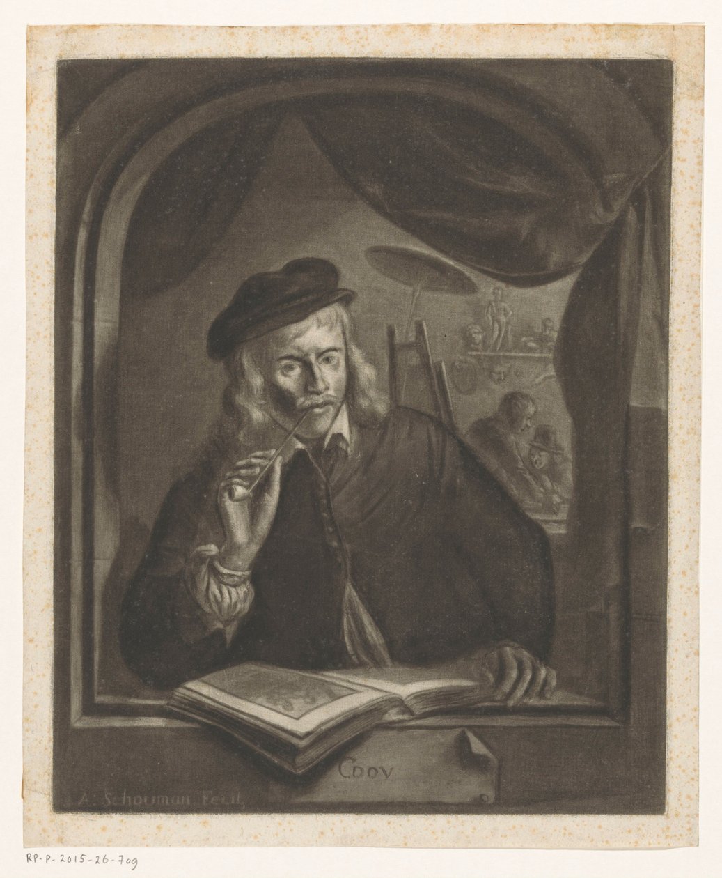 Autoritratto di Gerard Dou da Aert Schouman