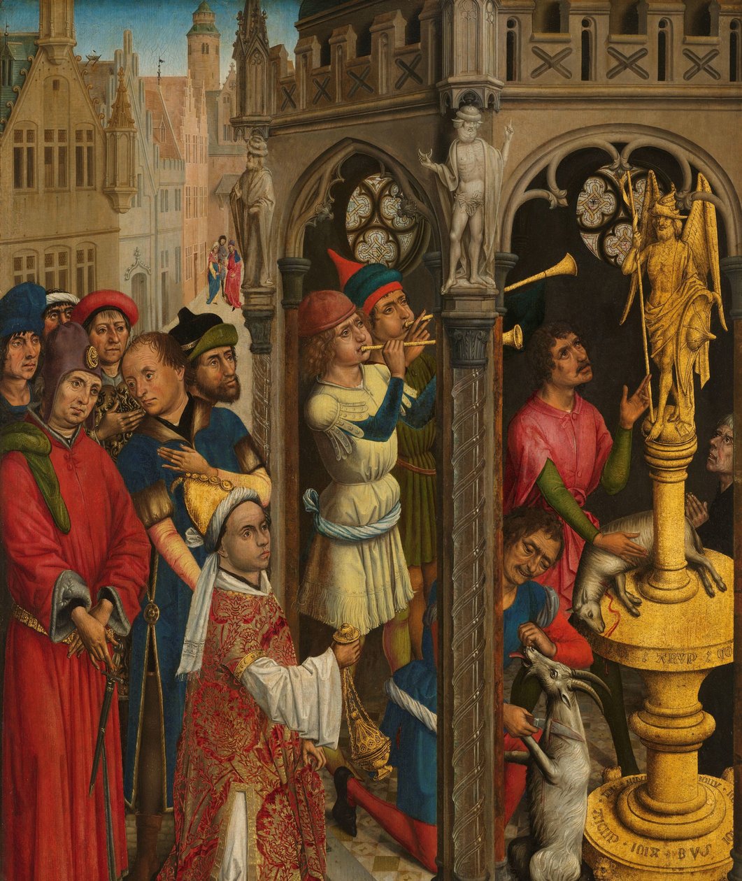 Agostino che sacrifica a un idolo dei Manichei (?) da Aert van den Bossche (attributed to)