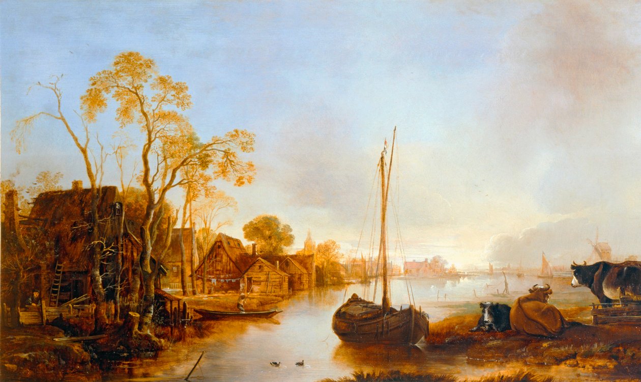 Bordo di un canale in Olanda ... da Aert van der (after) Neer
