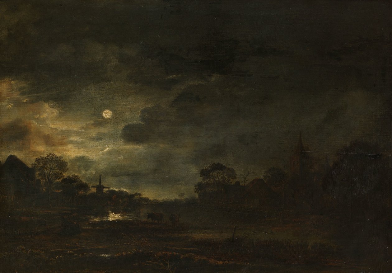 Paesaggio al chiaro di luna da Aert van der Neer