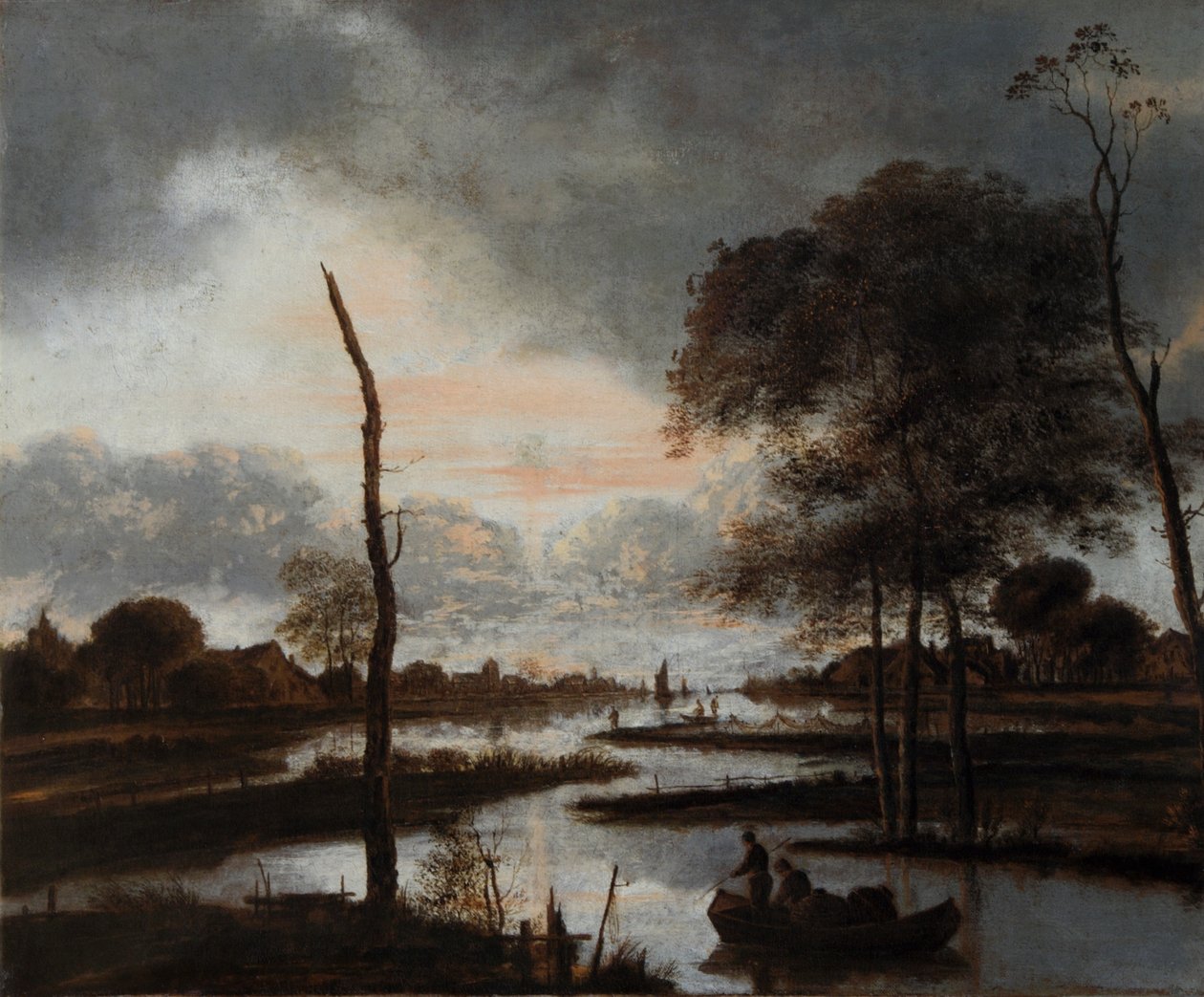 Vista del fiume: sera da Aert van der Neer