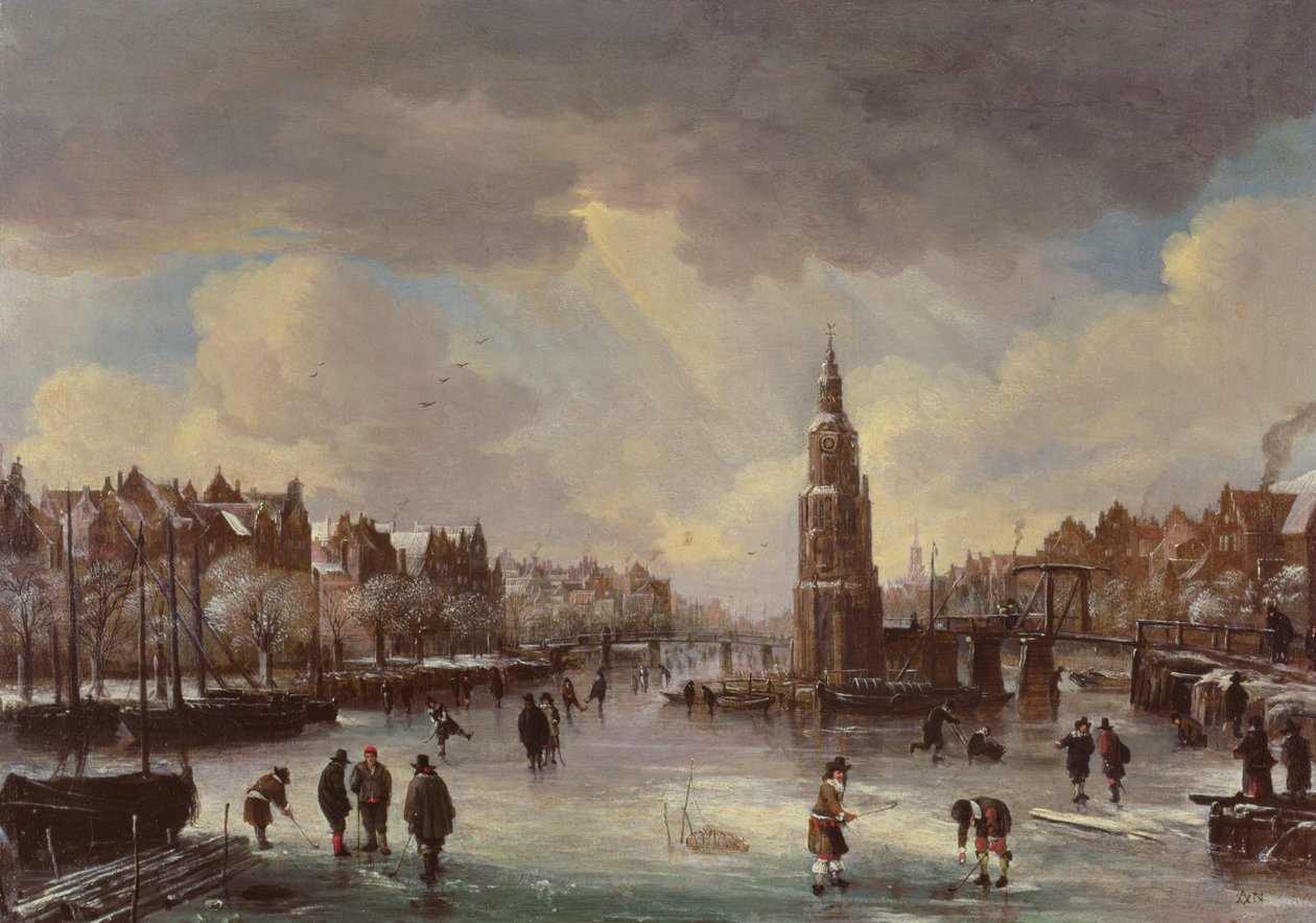 Città su un Fiume Ghiacciato da Aert van der Neer