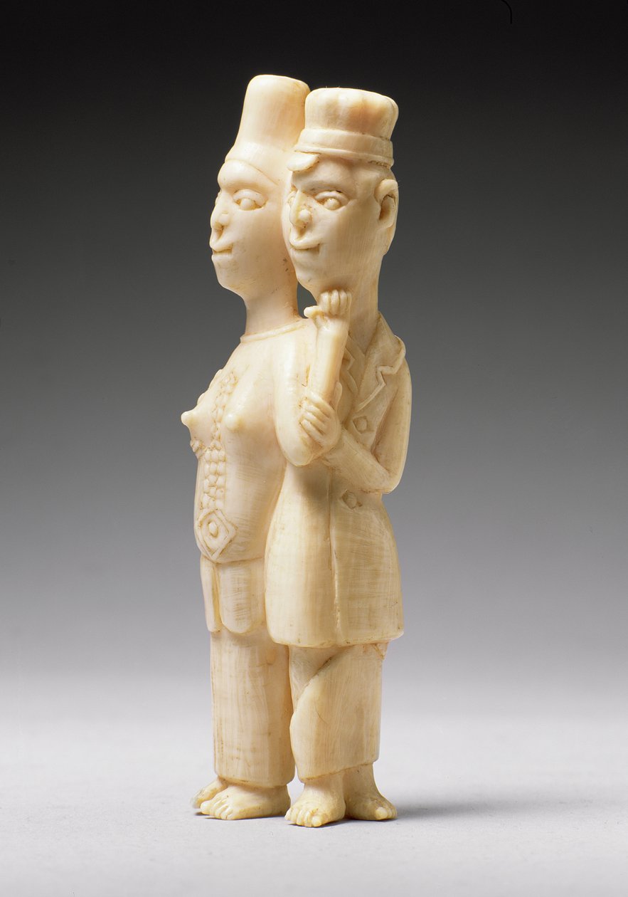 Figure di un uomo in abiti europei e una donna africana, Congo da African