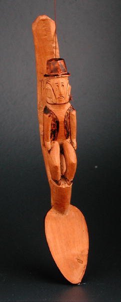 Figura di un uomo europeo seduto sul manico di un cucchiaio, Sud-Est Africa, fine XIX secolo da African