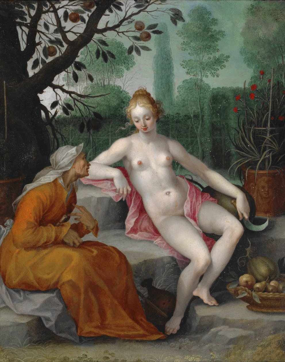 Vertumnus e Pomona da after Abraham Bloemaert