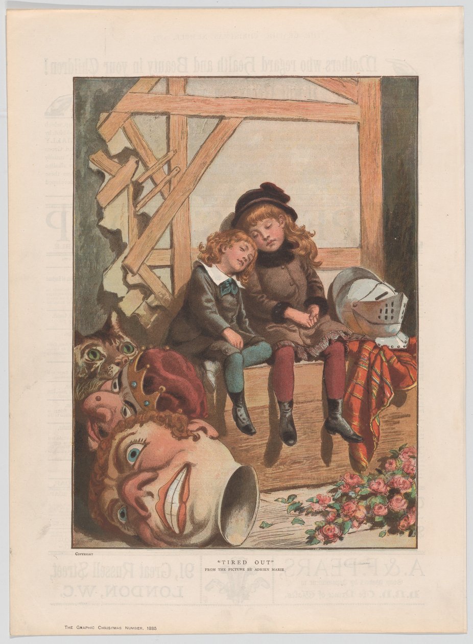 Stremato, dal numero di Natale di The Graphic, 7 dicembre 1885 da After Adrien Emmanuel Marie.