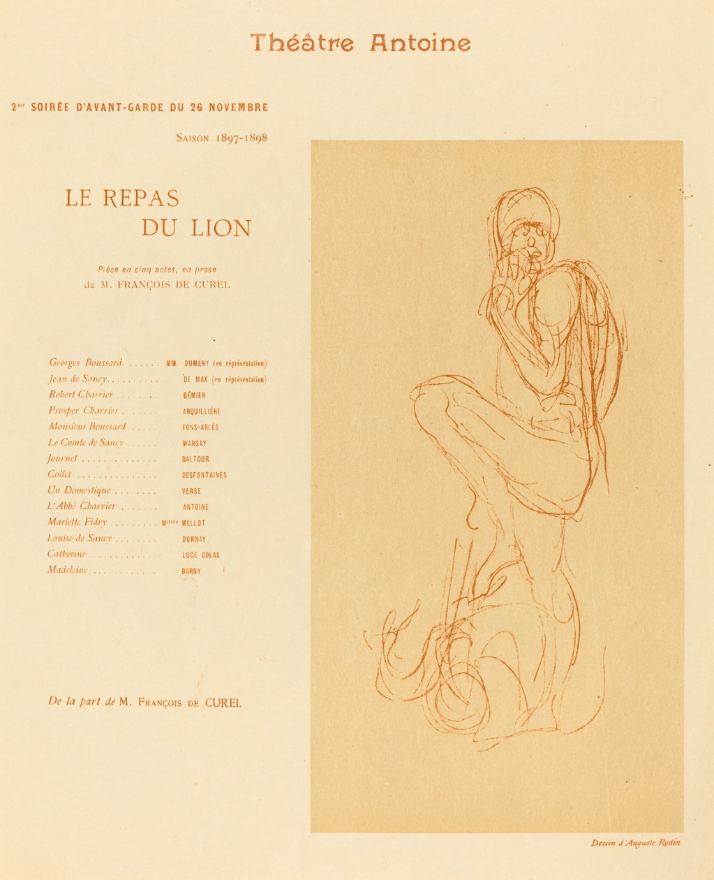Il pasto del leone da after Auguste Rodin