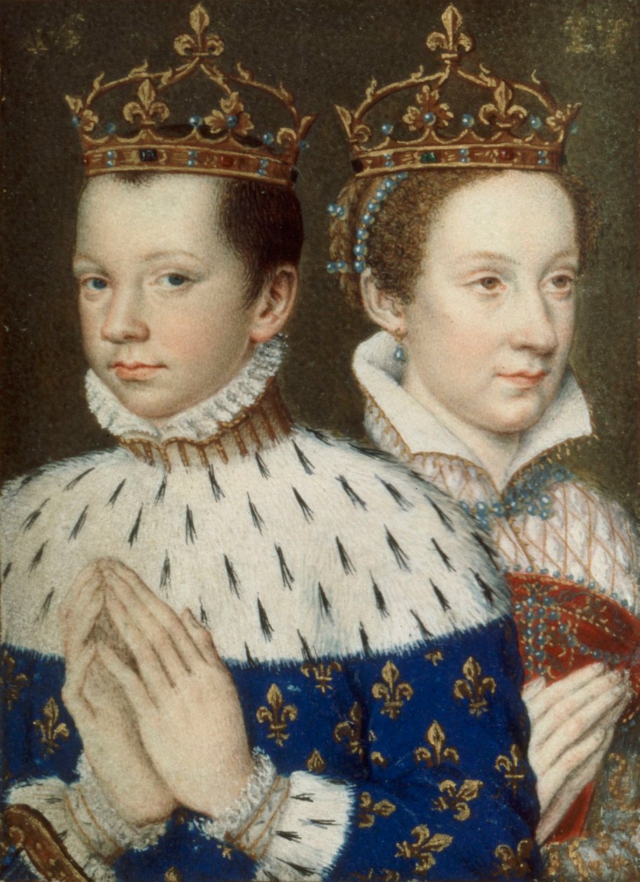 BnF, NAL 83, foglio 154 v - Francesco II e Maria, regina di Scozia (ritagliato) da After François Clouet
