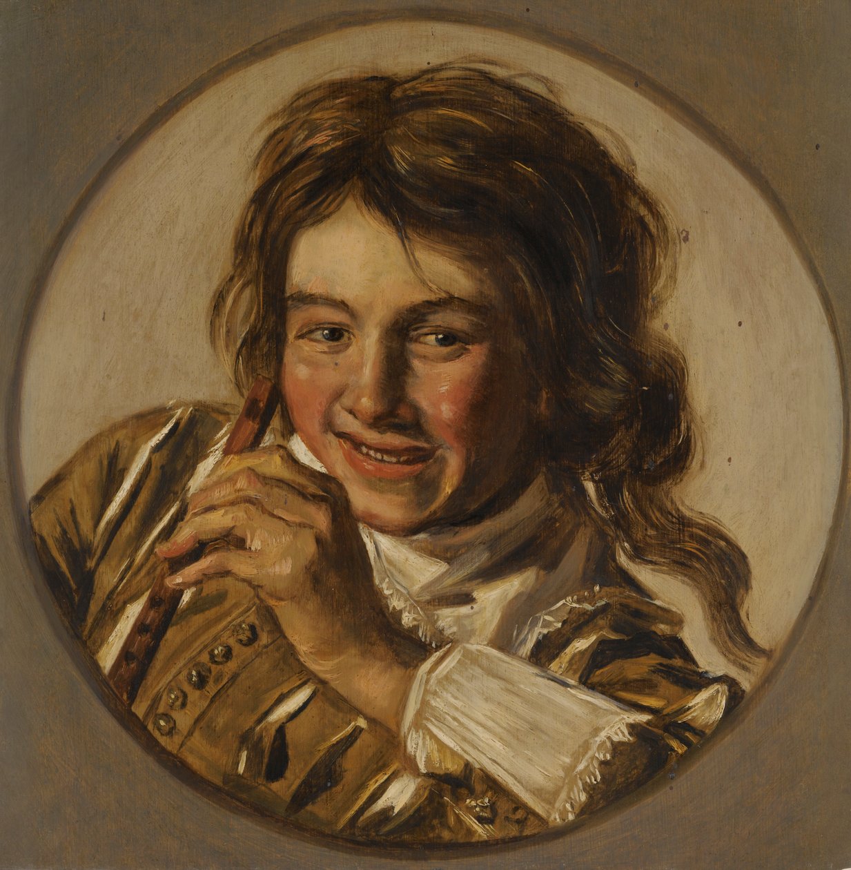 Ragazzo ridente con flauto da After Frans Hals