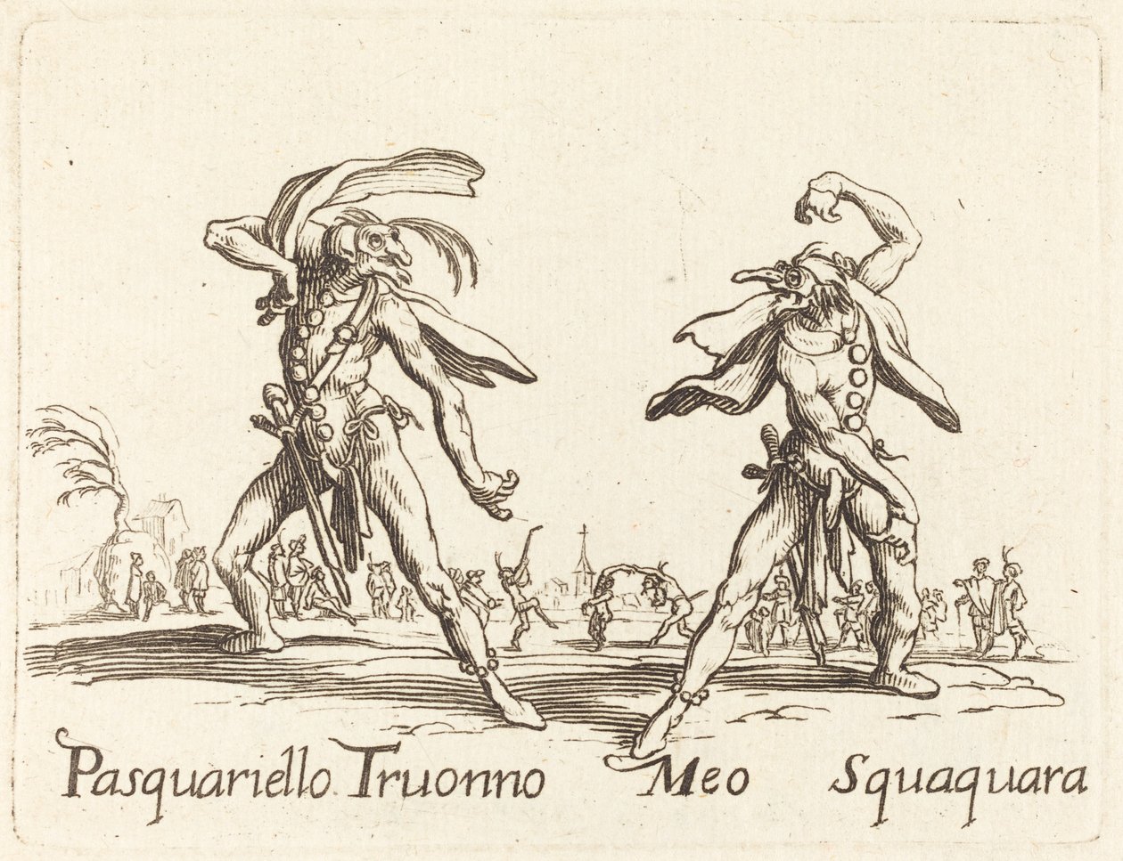 Pasquariello Truonno e Meo Squaquara da After Jacques Callot