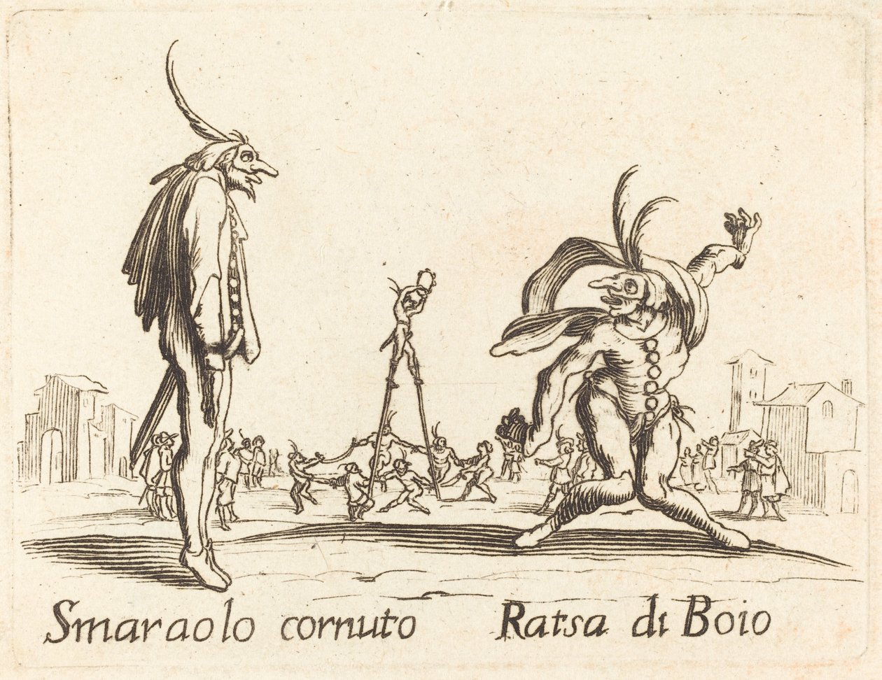 Smaralo Cornuto e Ratsa di Boio da After Jacques Callot