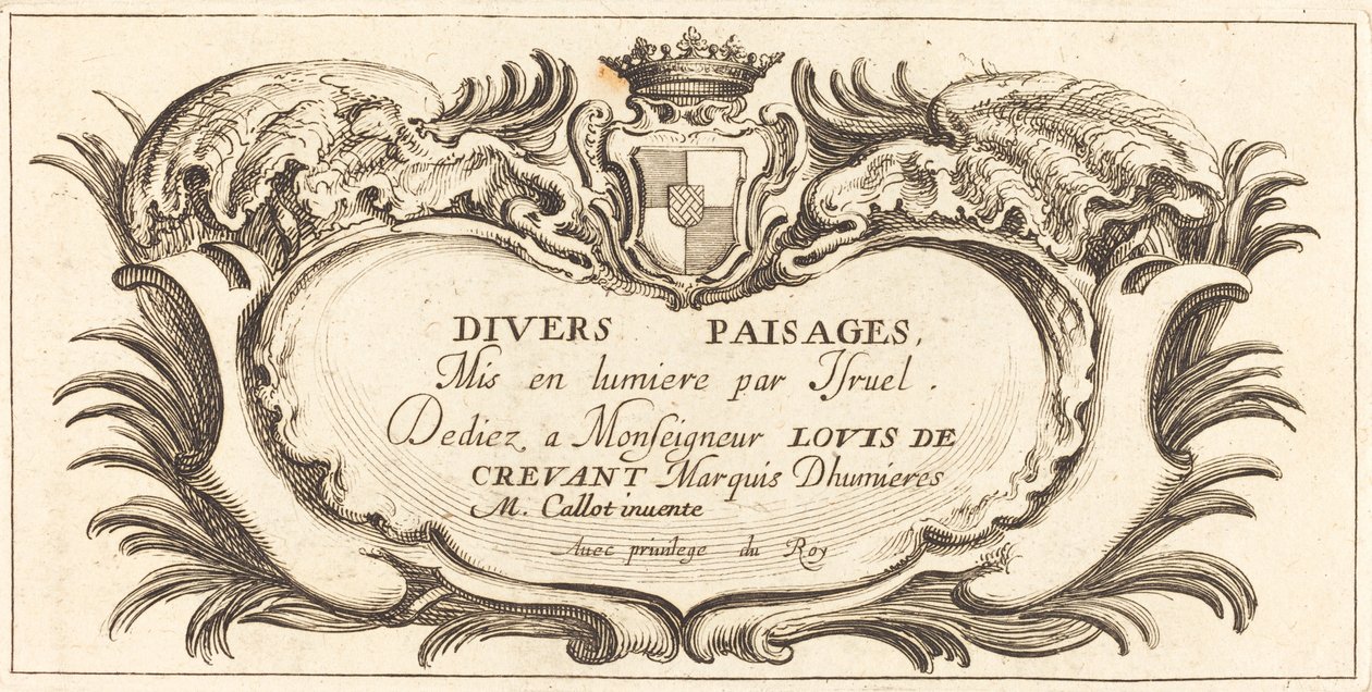 Pagina del titolo per "Vari paesaggi" da After Jacques Callot